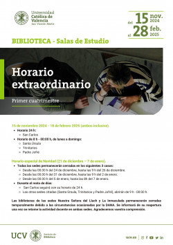 Horario extraordinario biblioteca - 24-25