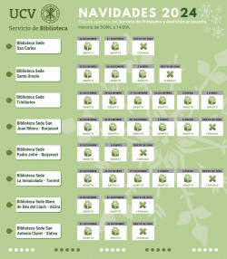 Horarios Biblioteca Navidad 2024