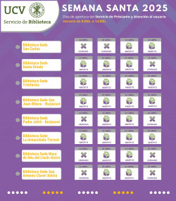 Horarios Biblioteca Semana Santa 2025