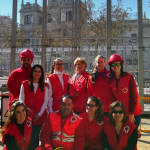 Alumnos de 4º de Enfermería, realizan prácticas en el dispositivo de seguridad de les mascletaes, desde el día 1 al 19 de marzo en la Plaza del Ayuntamiento de Valencia.