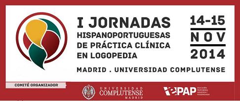 Logotipo de las I Jornadas Hispanoportuguesas de Práctica Clínica en Logopedia